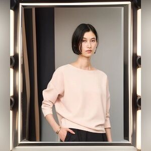 $160 NWOT SOEJU Made In Japan Cocoon Blouse Women M Minimalist Tunic Beige